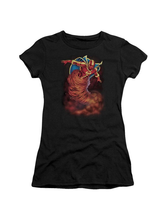 Jla - Tornado Cloud - Juniors Teen Girls Cap Sleeve Shirt - X-Large