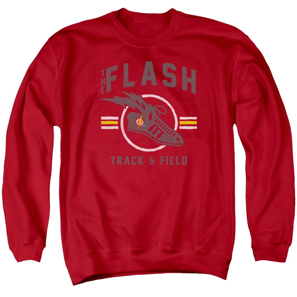 Trevco Sportswear JLA659-AS-2 JLA Track & Field Adult Crewneck Sweatshirt, Red - Medium