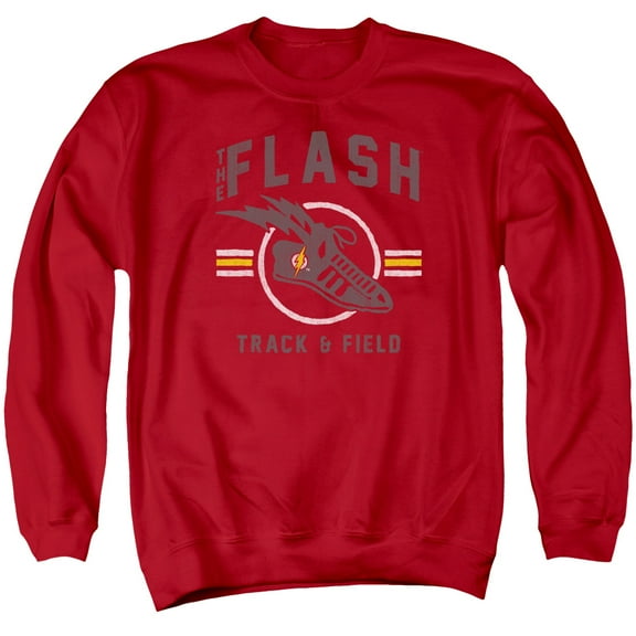 Trevco Sportswear JLA659-AS-2 JLA Track & Field Adult Crewneck Sweatshirt, Red - Medium