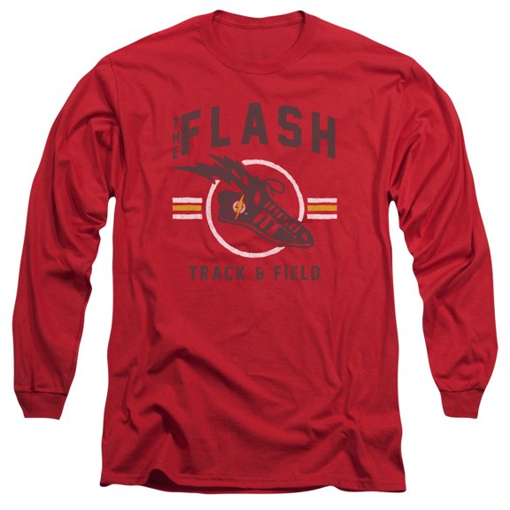 Trevco Sportswear JLA659-AL-1 JLA Track & Field Adult Long Sleeve T-Shirt, Red - Small