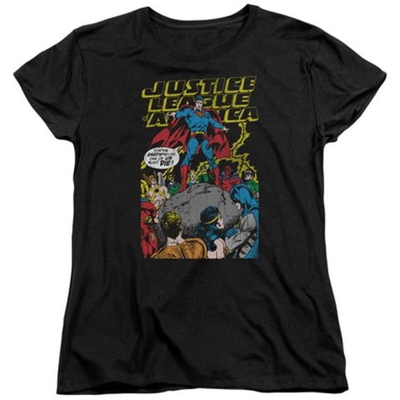 Jla-Ultimate Scarifice Short Sleeve Womens Tee- Black - Large