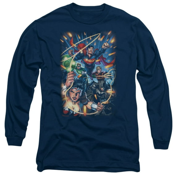 Jla - Under Attack - Long Sleeve Shirt - Small