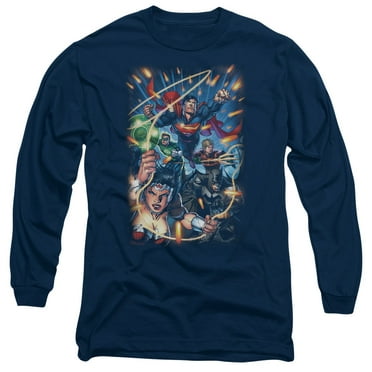 Jla - Under Attack - Long Sleeve Shirt - XXX-Large