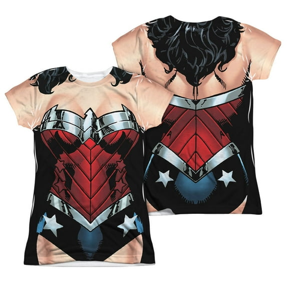 Jla - Wonder 52 (Front/Back Print) - Juniors Cap Sleeve Shirt - Medium