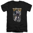 thumbnail image 1 of Jla-Wonder Slice Short Sleeve Adult V-Neck 30-1 Tee - Black - Small, 1 of 1