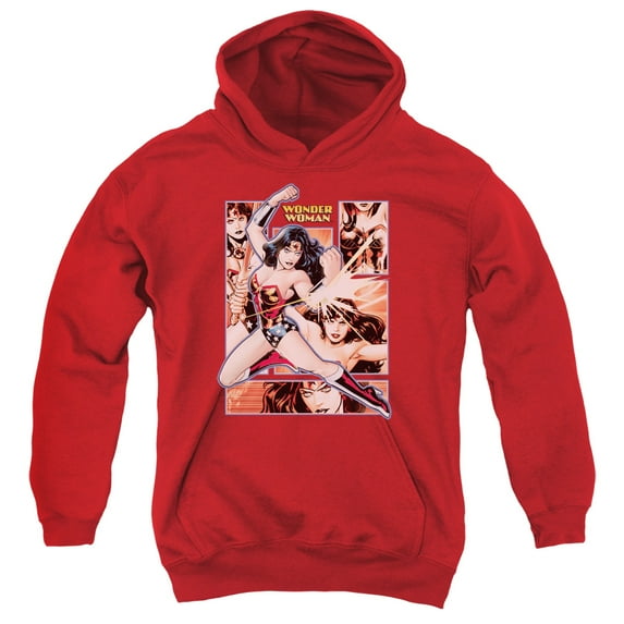Jla - Wonder Woman Panels - Youth Hooded Sweatshirt - Large