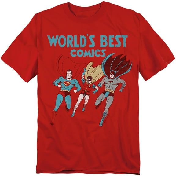 JLA T-Shirt Worlds Best Unisex Graphic Tee For Men & Women Red 