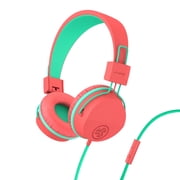 JLab JBuddies Studio On-Ear Kids Wired Headphones, Peach, Studio Volume Safe, Volume Limiter, Folding, Adjustable, Noise