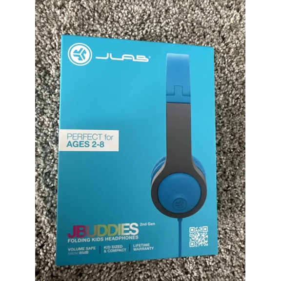 Jlab Jbuddies Folding Kids Wired Headphones Gen 2 Toddler Blue Gray New Sealed