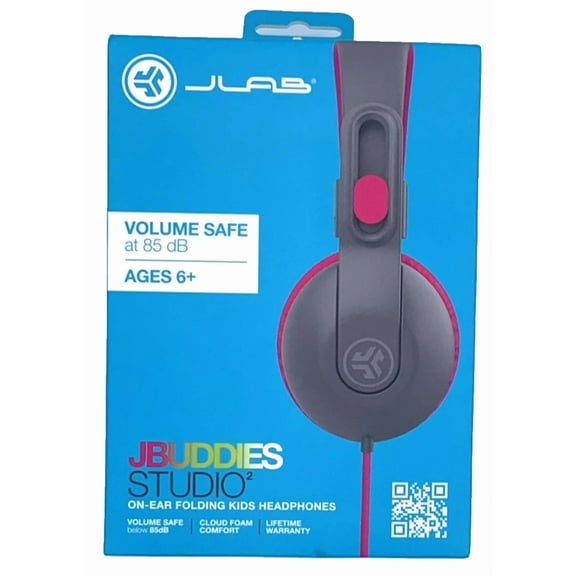 Jlab KidS Pink/Black Jbuddies Studio On Ear Folding Headphones New In Box