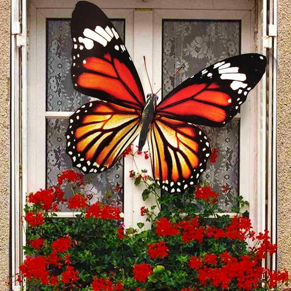 Jlong 1PC 3D Giant Butterfly Wall Stickers Decor,Large Butterflies Wall Decals Removable DIY Home Art Decorations for Birthday Party Christmas Wedding Kids Room Bedroom