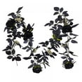 thumbnail image 1 of Jlong 5.9FT Artificial Black Rose Vine for Halloween Decor, Hanging Black Silk Flower Garland for Outdoor Home Wall Decorations, 1 of 7