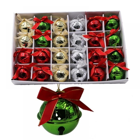 Jlong Christmas Tree Hanging Jingle Bells For Home Christmas Party Decoration Merry Christmas Wrought Iron Jingle Bells Pendant, 15PCS