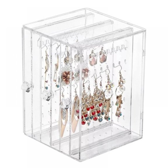 Jlong Jewelry Box for Women Jewelry Organizer Necklace Earrings Bracelet Hanger Acrylic Display Storage Case Decor Gifts for Girls