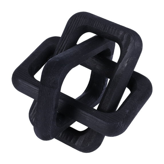 Jlong Wood Knot Coffee Table Decor, Modern Farmhouse Shelf Decor, Boho Wood Chain Link Decor for Home Living Room Bedroom Office Decorations