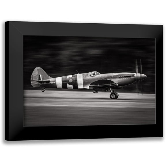 Jlp 14x11 Black Modern Framed Museum Art Print Titled - Spitfire Mk Xix