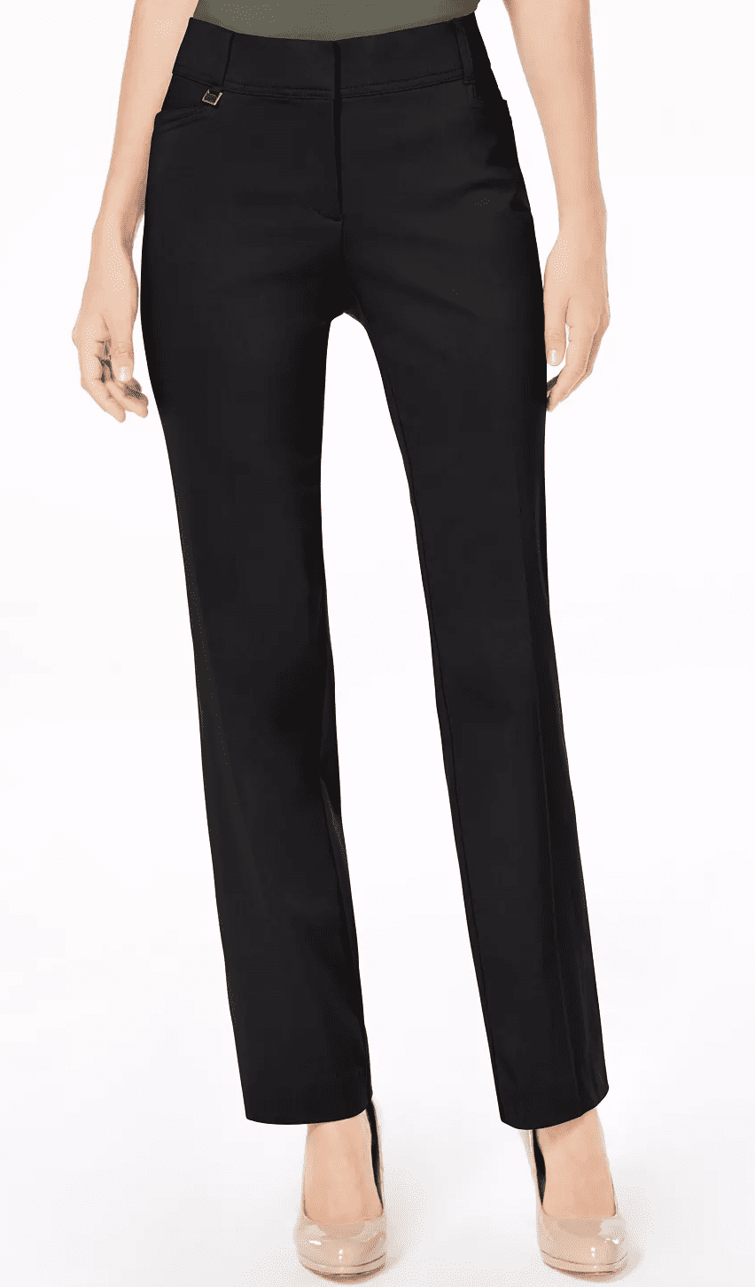 Jm Collection DEEP BLACK Women's Regular and Short Length Curvy-Fit Pants, US 10