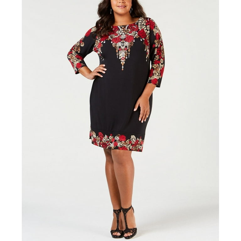 Jm Collection Plus Size Embellished Printed Dress Size 0X