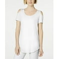thumbnail image 1 of Jm Collection Women's Petite Cold-Shoulder Top Bright White Size PM, 1 of 3