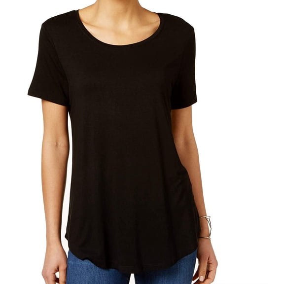 Jm Collection Womens Petite Shirttail Hem Top