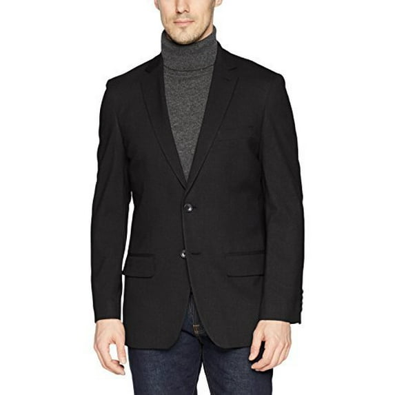 Jm Haggar Mens Sharkskin Premium Tailoredfit Stretch Suit Separate Coat, Black, 46R