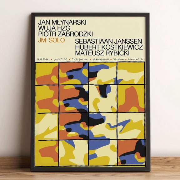 Jm Solo, Original Polish Gig Poster, Abstract, Colors, Concert, Jazz, Improv, Art, Improv, Art, Music, Plakat Z Koncertu, B2, 50X70 Wall Art, Modern Wall Decor, 24x36 UNFRAMED