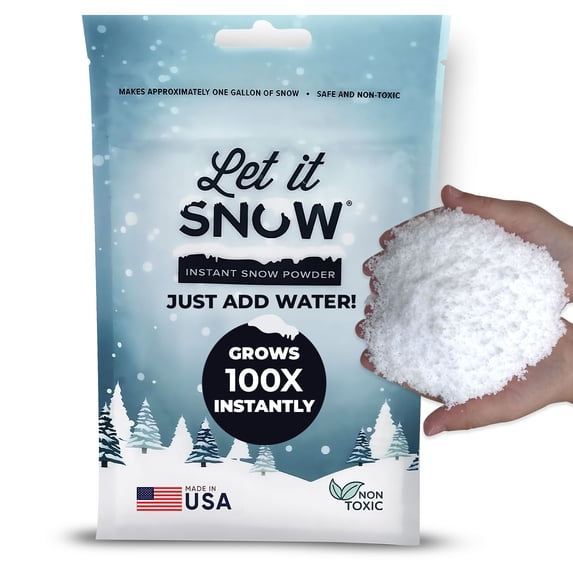 Jme Enterprises, LLC Let it Snow Instant Powder White Super Absorbent Polymer Decoration, 1.28 oz