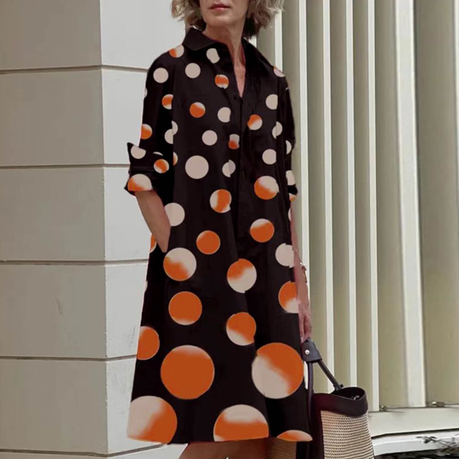 Jmntiy Women's Print Midlength Dresses Sleeve Dresses Clearance