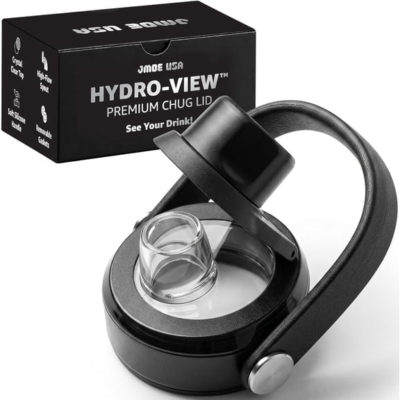 Jmoe USA Clear Top Replacement Chug Lid Compatible with Hydro Flask, Iron Flask, Thermoflask and Similar Bottles | Leakproof Design | Shatter-Resistant Material | Made of BPA-Free Food-Grade Plastic