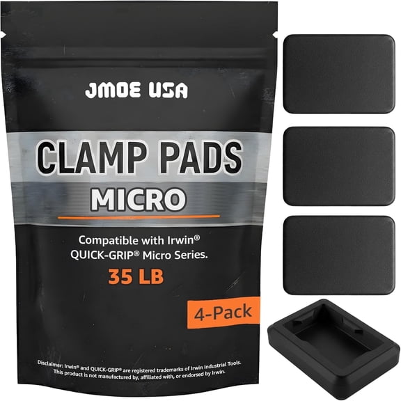 Jmoe USA Replacement Clamp Pads Compatible With Irwin QUICK-GRIP Clamps, Non-Marring High-Grip Surface, Durable Polymer Covers, Woodworking Accessory (Micro - 35lb)