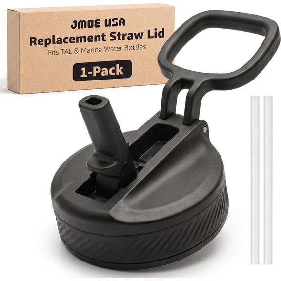 Jmoe USA Replacement Straw Lid for Tal Ranger Pro and Manna Water Bottles | Fits 18, 26, 40, 64 oz Sizes | Shatter Resistant Material | Made of Food-Grade Plastic & Silicone | Easy Twist Grip