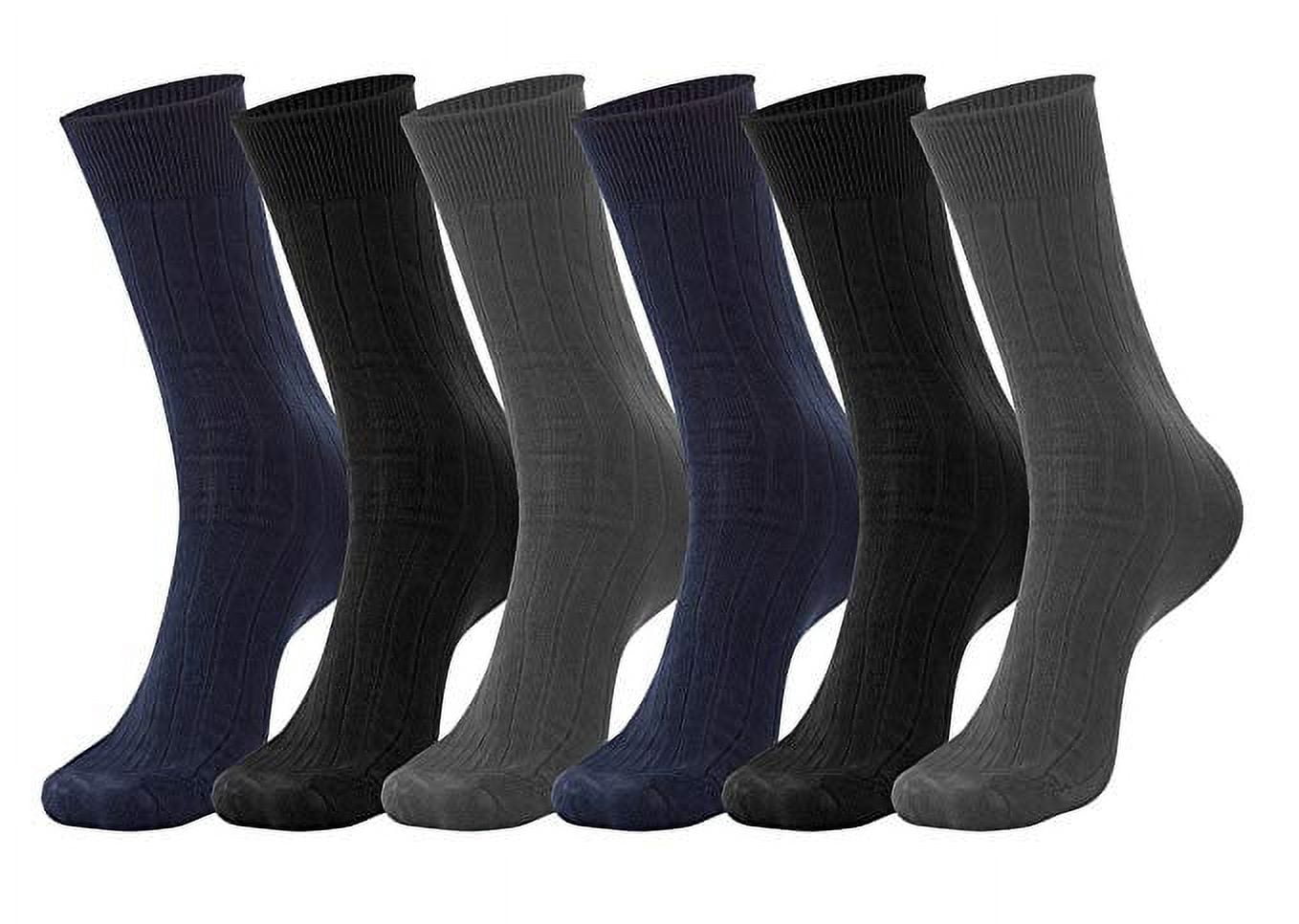 Jmr Men's Classic Ribbed Cotton Crew Dress Socks Size 10-13,6-pk ...