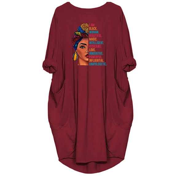 Jmters Women's Beautiful Magic Print Pocket T-Shirt Dress