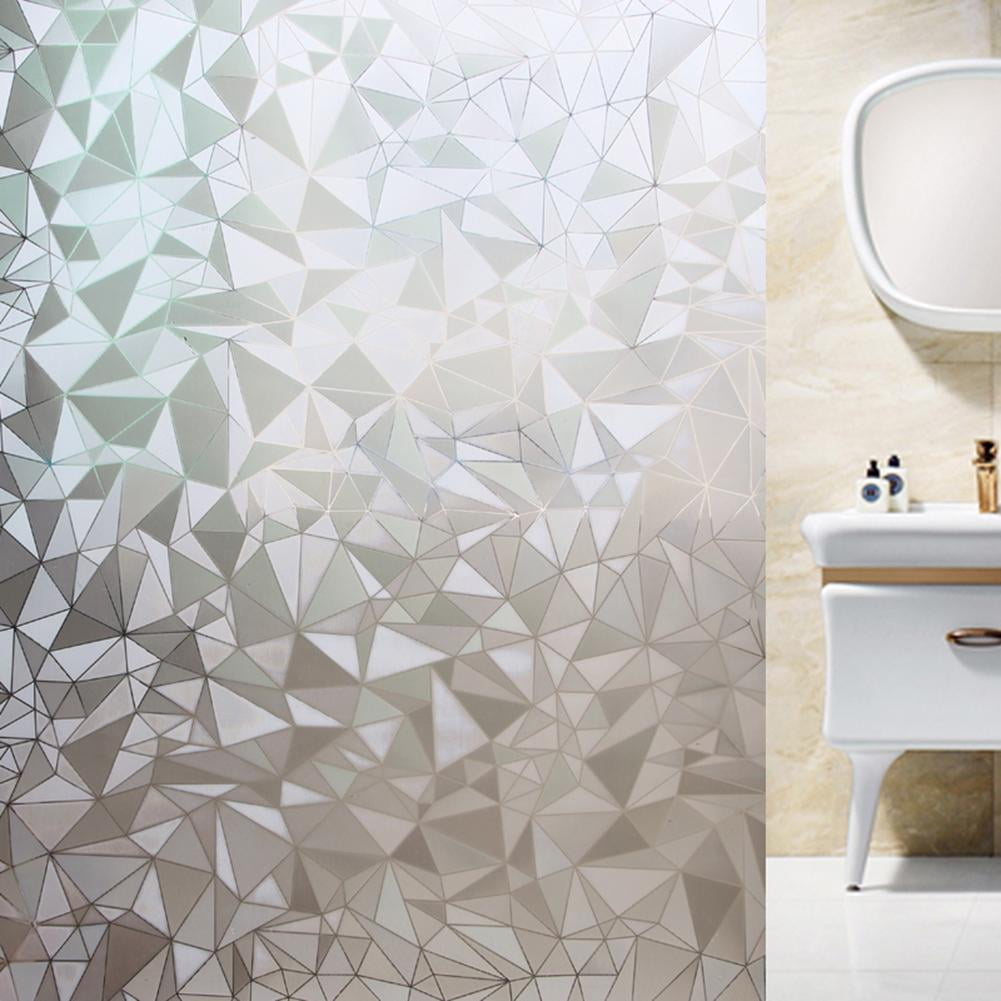 Jmtresw 3D Triangle NoGlue PVC Static Window Film Frosted Glass