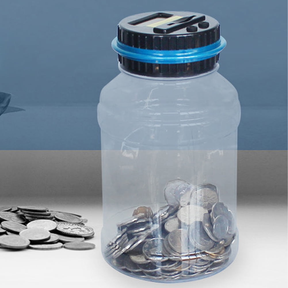 Jmtresw Digital Counting Money Jar with LCD Counter Coin Counter Bank Money Counting Jar