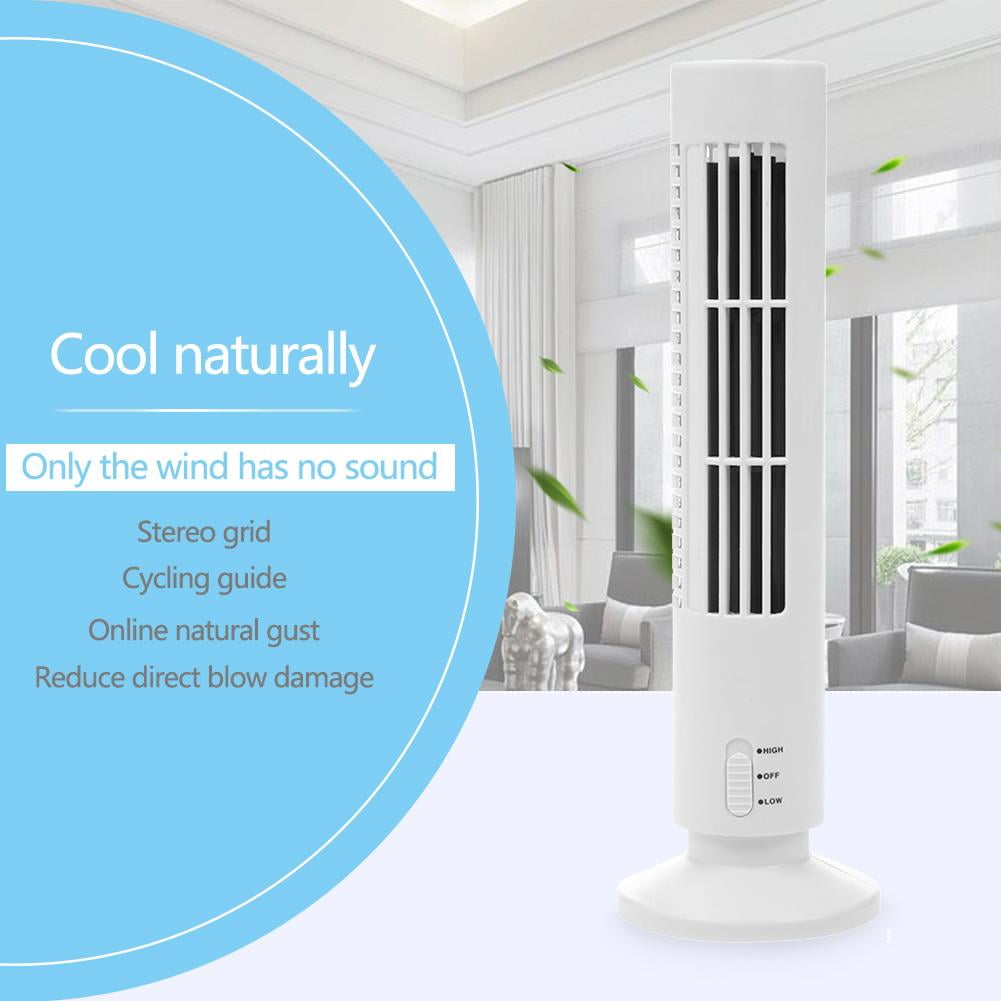 Jmtresw USB Vertical Bladeless Fan Mini Air Conditioner Fan Desk Cooling Tower Fan