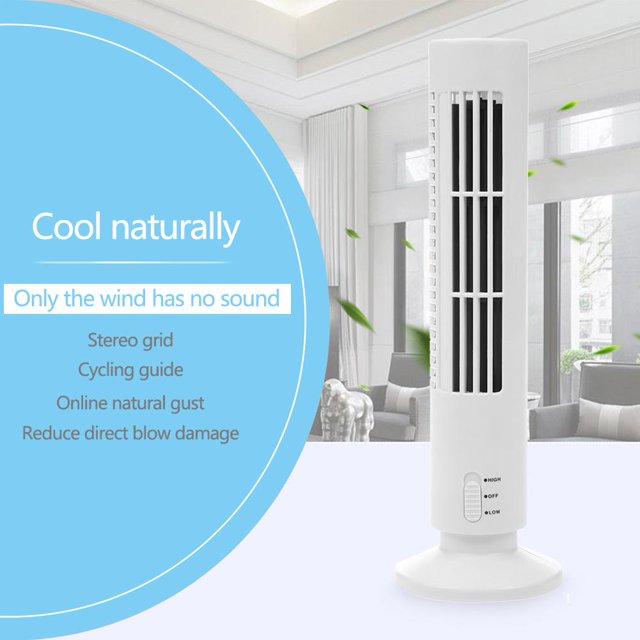 Jmtresw USB Vertical Bladeless Fan Mini Air Conditioner Fan Desk