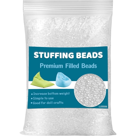 Jmuiiu 100g/3.52oz Premium Stuffing Beads, Stuffing for Stuffed Animals, Filled Beads Weighted Stuffing Beads, Poly Pellets for Sandbags, Halloween Christmas Craft DIY Decor