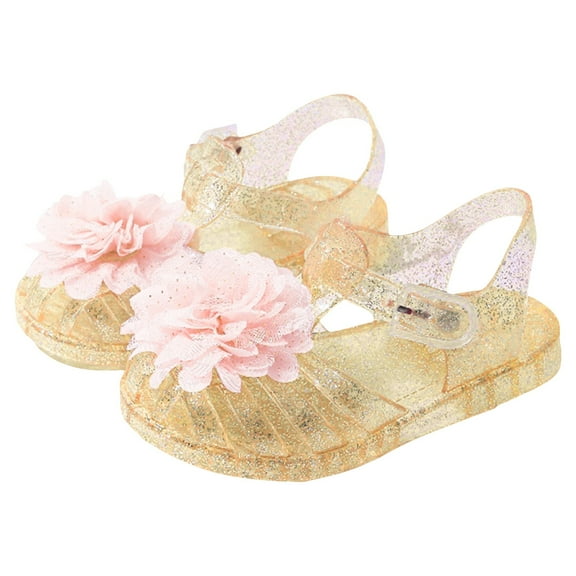 JnBQdnc Girls Sandals,Summer Sandal Sale Kids Girls Sandals, Toddler Sparkle Sandals Fancy Dress Up Jelly Dancing Shoes Elegant High-Heeled Princess Shoes for Party