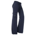 thumbnail image 1 of JnLxul Cargo Pants for Women Elastic Drawstring High Waisted Loose Wide Leg Stretch Athletic Hiking Pants with Pockets(X-Large,Navy1), 1 of 2