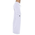 thumbnail image 1 of JnLxul Cargo Pants for Women Elastic Drawstring High Waisted Loose Wide Leg Stretch Athletic Hiking Pants with Pockets(X-Small,White), 1 of 9