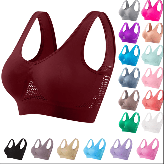 JnLxul Sports Bra for Women Seamless Wireless High Support Bras Casual Workout Yoga Breathable Stretchable Bras