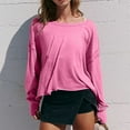 thumbnail image 1 of JnLxul Workout Tops for Women Open Back Long Sleeve Loose Round Neck Casual Athletic Tennis Tops for Gym, 1 of 8
