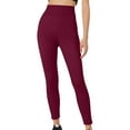 thumbnail image 1 of JnLxul Yoga Pants for Women Elastic High Waisted Slim Fitting Leggings Stretchy Plain Athletic Workout Pants(Medium,Wine), 1 of 7