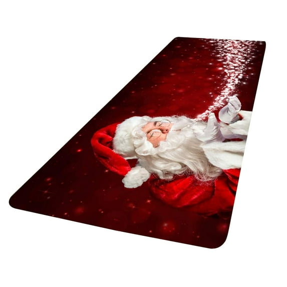 Jngahel Christmas Rug,Non-Slip Santa Christmas Door Mat,Christmas Washable Rug Non-Slip Living Room Underlay Carpet indoor 40X120cm,40X120cm