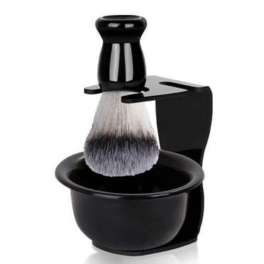 Jnismy 1 Set Men Shaving Kit with Razor Synthetic Bristles Shaving Brush Soap Bowl Stand Men Wet Shaving Grooming Tools Kit Husband Father Gift