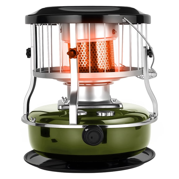 Jnismy 2-in-1 Kerosene Heater,Portable Kerosene Radiant Heater Non-electric 9000 Btu (2600w) 4.5l Kerosene Stove,Easy to Carry Indoor Portable Heater,Army Green