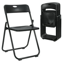 Jnismy 6 Pack Folding Chairs Outdoor Portable Activity Chair Computer Chair,Basics Foldable Plastic Chair,Black