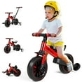 thumbnail image 1 of Jnismy 6 in 1 Baby Balance Bike No Pedal Toddler Balance Bicycle for Kids 2-5 Years Old with Push Handle,Training Wheels and Pedals (Red), 1 of 12