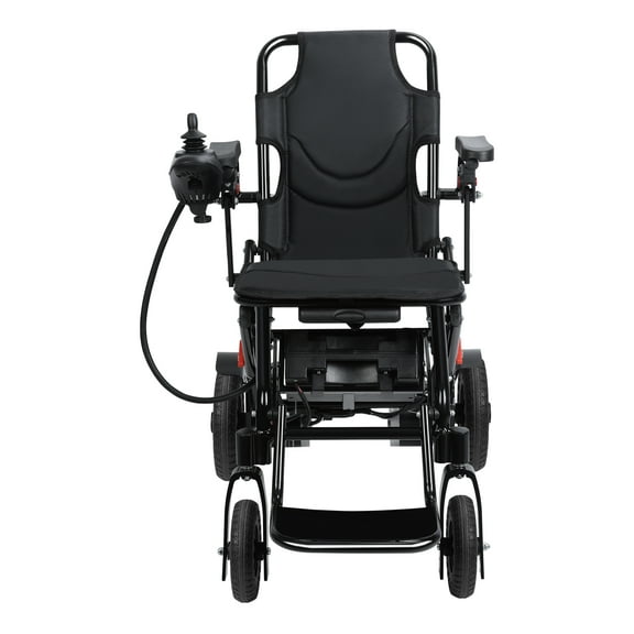 Jnismy Adults Electric Wheelchair with Large Footrest, Lightweight Foldable Motorized Wheelchair, 12-Mile Range 500W Motor Portable Elderly Wheelchair (Black)